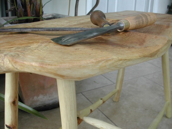 carved oak bench elm legs.JPG